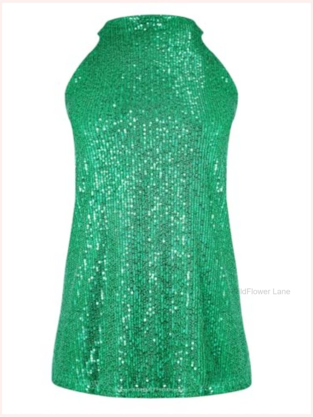 Sleeveless Sequin Mock Neck Blouse Sparkly Tank Top Party Shirt 2025 View 4